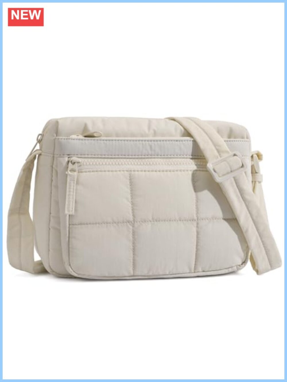 Quilted Nylon Crossbody Bag Lightweight Travel Purse